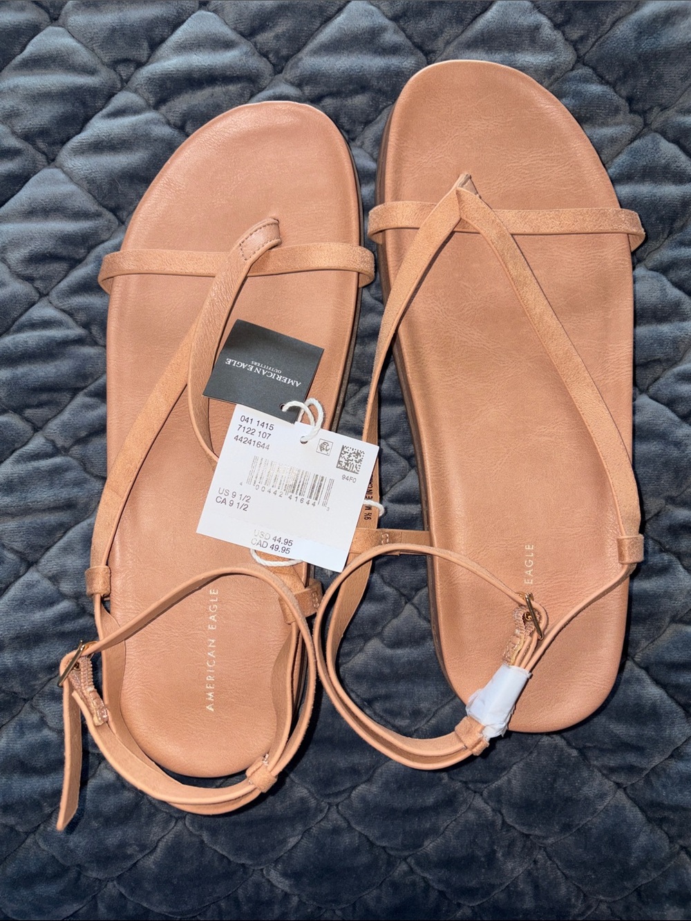 American Eagle Outfitters Tan Strappy Ankle-Tie Sandals